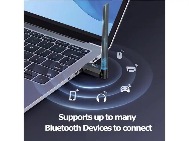Alt view image 5 of 7 - IHDAPP USB Bluetooth Adapter 5.4 for PC, 150M Long Distance Bluetooth Wireless Adapter, USB Bluetooth Dongle 5.4 EDR Adapter for Desktop Laptop PC Plug & Play Compatible with Windows 11/10/8.1 (Black)