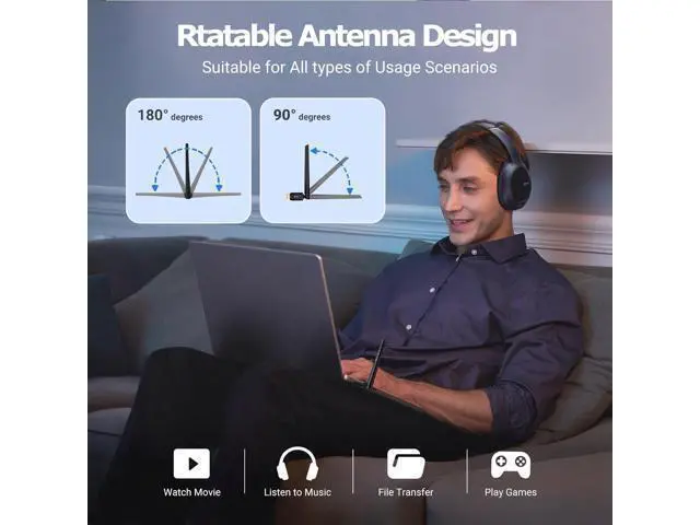 Alt view image 6 of 7 - IHDAPP USB Bluetooth Adapter 5.4 for PC, 150M Long Distance Bluetooth Wireless Adapter, USB Bluetooth Dongle 5.4 EDR Adapter for Desktop Laptop PC Plug & Play Compatible with Windows 11/10/8.1 (Black)