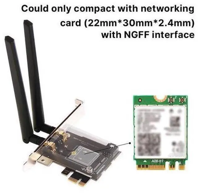Alt view image 5 of 6 - DERAPID FV-102 NGFF M.2 2230 Key A+E to Desktop PCI-E Wireless Adapter Converter for M.2 wifi Bluetooth Adapter Comptible with wifi 6E AX210 wifi 6 AX200 9260 8265 MT7921K PCI-e X1 X4 X8 X16 wifi Card