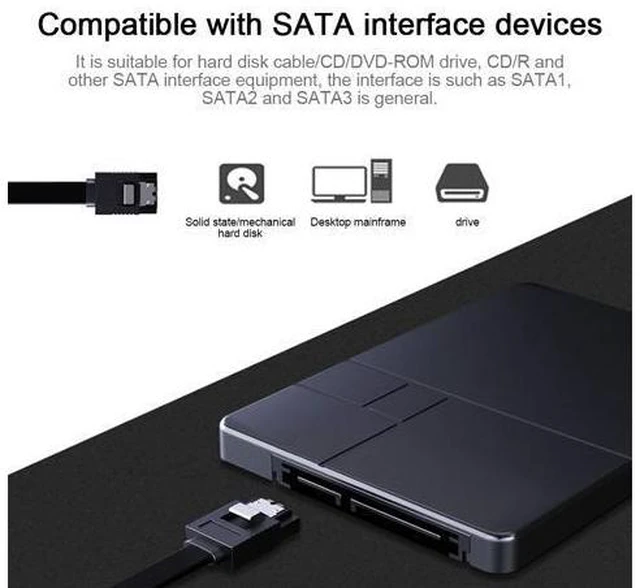 Alt view image 3 of 7 - 10pcs 40cm/15.74" SATA Cable 3.0 to Hard Disk Drive SSD HDD Sata 3 Straight Right-angle Cable for Asus Gigabyte Motherboard Cable Sata