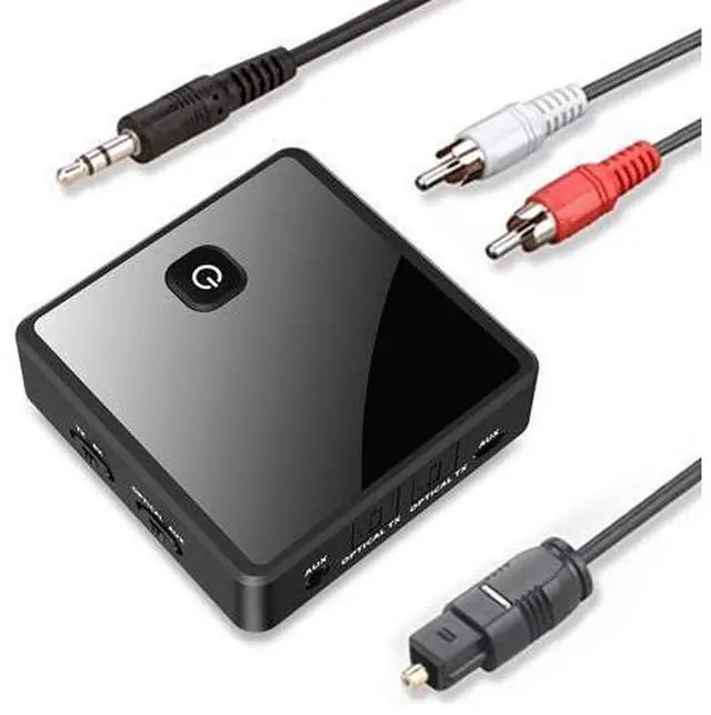 Main image of Bluetooth 5.0 Transmitter Receiver Wireless Adapter Low Latency 3.5mm AUX Jack Optical SPDIF Audio Adapter For PC TV Car Speaker
