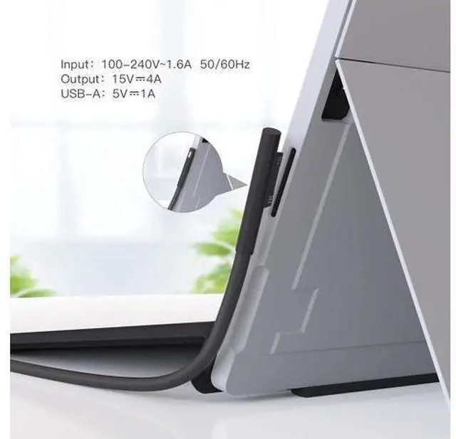 Alt view image 4 of 7 - Surface Book Charger, AYNEFF 15V 4A 65W Surface Pro 7 Power Supply Compatible with Microsoft Surface Book Surface Laptop Surface Pro 7 Pro 6 Pro 4 Pro X, Surface Go, 5.9ft DC Cable with USB 5V 1A