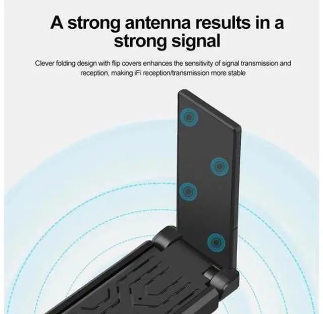 Alt view image 3 of 5 - USB3.0 Triple Band 5400Mbps Esports Wireless Network Card Drive Free Desktop Computer WiFi6E Wireless Network Card Receiver Windows 10/11 Only