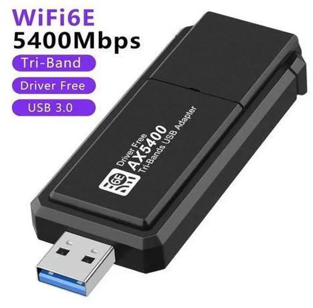 Main image of USB3.0 Triple Band 5400Mbps Esports Wireless Network Card Drive Free Desktop Computer WiFi6E Wireless Network Card Receiver Windows 10/11 Only