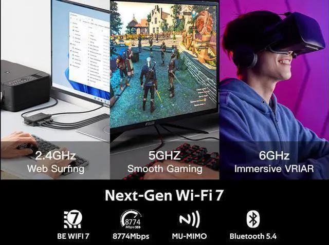 Alt view image 6 of 7 - Fenvi FV-BE8800 PRO WiFi 7 BE200 PCIe Network Card, Bluetooth 5.4,Tri-Band Antenna 2.4G/5G/6GHz for Intel BE200 8774Mbps Wireless Adapter,802.11be with MU-MIMO, OFDMA, Support Windows 11/10(64it)