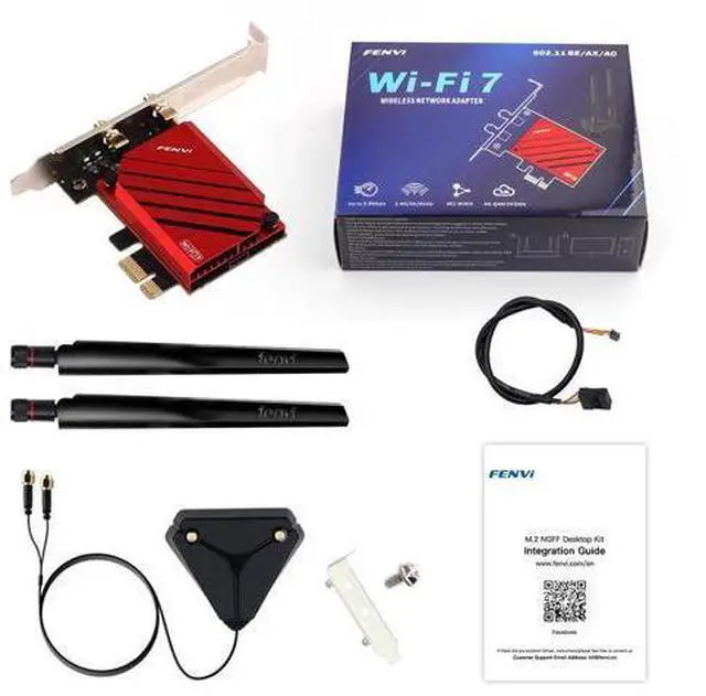 Alt view image 7 of 7 - Fenvi FV-BE8800 PRO WiFi 7 BE200 PCIe Network Card, Bluetooth 5.4,Tri-Band Antenna 2.4G/5G/6GHz for Intel BE200 8774Mbps Wireless Adapter,802.11be with MU-MIMO, OFDMA, Support Windows 11/10(64it)