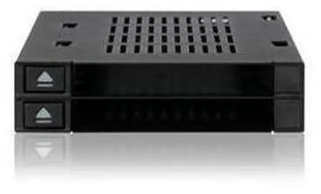 Main image of Icy Dock MB522SP-B | Dual 2X 2.5 SSD & HDD Dock Tool-Less Hot-Swap SATA / SAS Mobile Rack Enclosure for 3.5 Bay | flexiDock Series