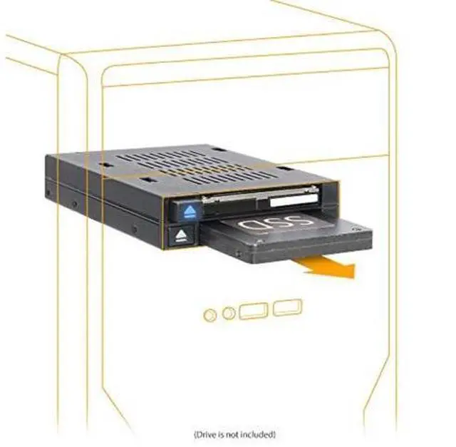 Alt view image 3 of 7 - Icy Dock MB522SP-B | Dual 2X 2.5 SSD & HDD Dock Tool-Less Hot-Swap SATA / SAS Mobile Rack Enclosure for 3.5 Bay | flexiDock Series