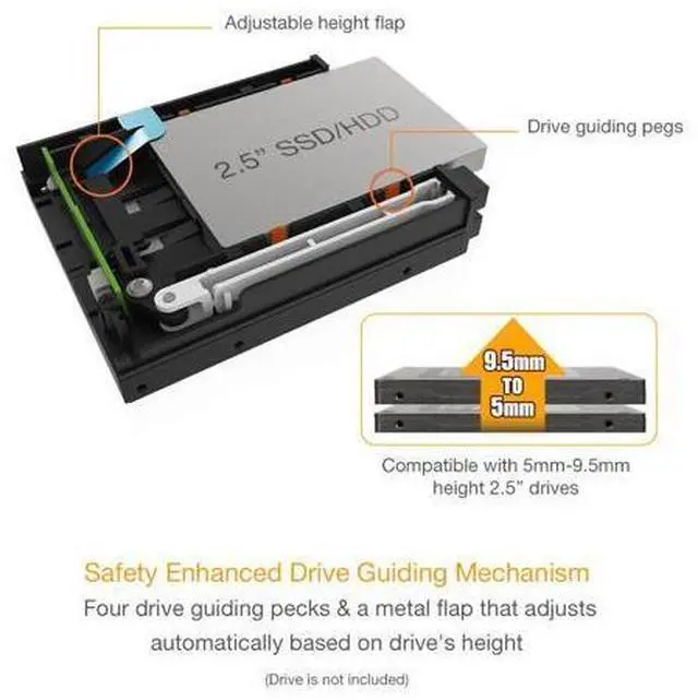 Alt view image 5 of 7 - Icy Dock MB522SP-B | Dual 2X 2.5 SSD & HDD Dock Tool-Less Hot-Swap SATA / SAS Mobile Rack Enclosure for 3.5 Bay | flexiDock Series