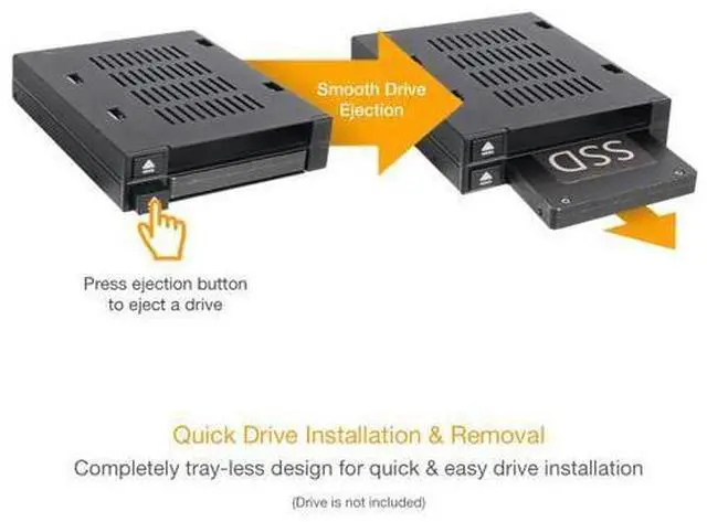 Alt view image 6 of 7 - Icy Dock MB522SP-B | Dual 2X 2.5 SSD & HDD Dock Tool-Less Hot-Swap SATA / SAS Mobile Rack Enclosure for 3.5 Bay | flexiDock Series