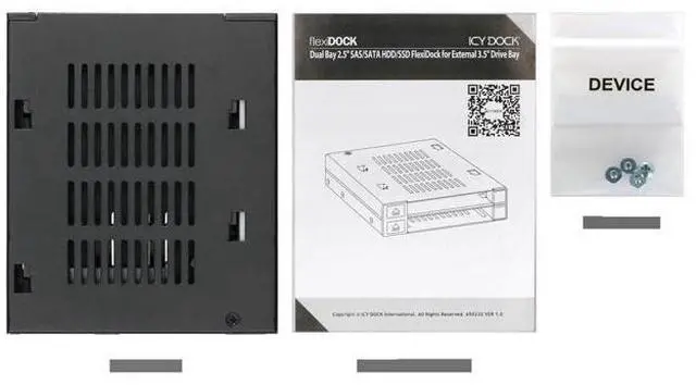 Alt view image 7 of 7 - Icy Dock MB522SP-B | Dual 2X 2.5 SSD & HDD Dock Tool-Less Hot-Swap SATA / SAS Mobile Rack Enclosure for 3.5 Bay | flexiDock Series