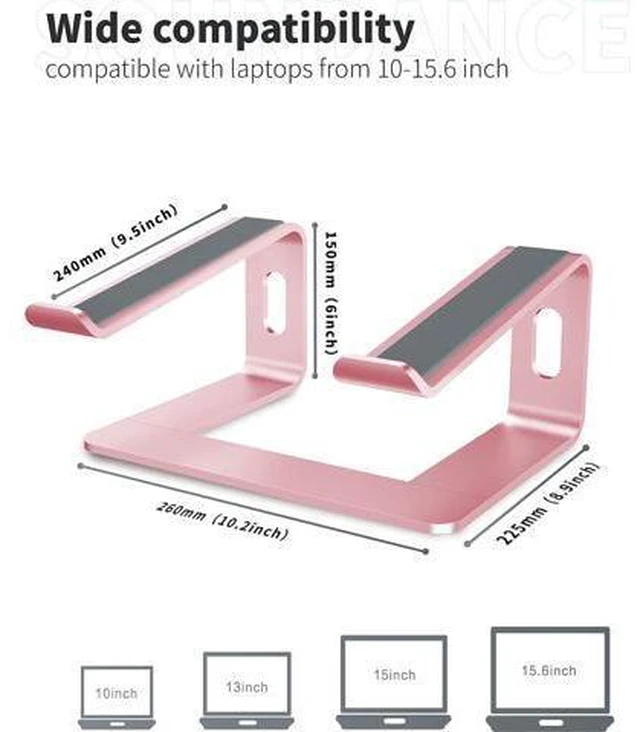 Alt view image 2 of 7 - Laptop Stand, Ergonomic Aluminum Laptop Mount Computer Stand for Desk, Detachable Laptop Riser Notebook Stand Compatible with MacBook Air Pro, Dell XPS, More 10-16" Laptops