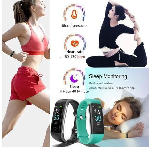 Alt view image 4 of 7 - Fitness Tracker HR, with Blood Pressure Heart Rate Monitor, Pedometer, Sleep Monitor, Calorie Counter, Vibrating Alarm, Clock IP68 Waterproof for Women Men
