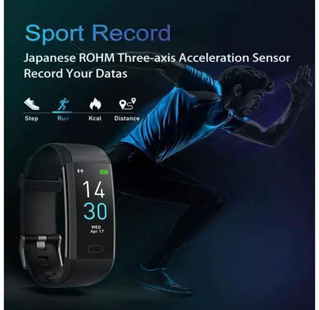 Alt view image 5 of 7 - Fitness Tracker HR, with Blood Pressure Heart Rate Monitor, Pedometer, Sleep Monitor, Calorie Counter, Vibrating Alarm, Clock IP68 Waterproof for Women Men