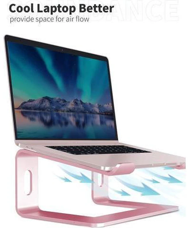 Alt view image 4 of 7 - Laptop Stand, Ergonomic Aluminum Laptop Mount Computer Stand for Desk, Detachable Laptop Riser Notebook Stand Compatible with MacBook Air Pro, Dell XPS, More 10-16" Laptops