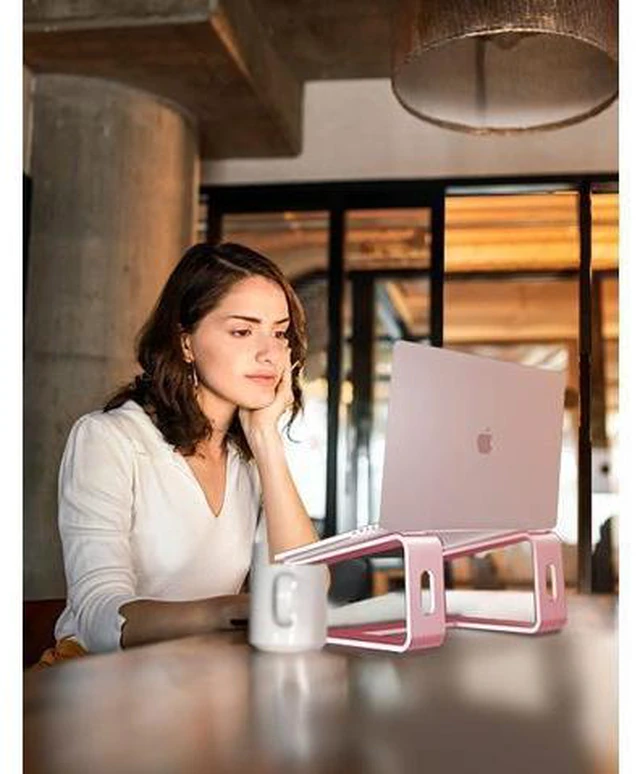 Alt view image 7 of 7 - Laptop Stand, Ergonomic Aluminum Laptop Mount Computer Stand for Desk, Detachable Laptop Riser Notebook Stand Compatible with MacBook Air Pro, Dell XPS, More 10-16" Laptops