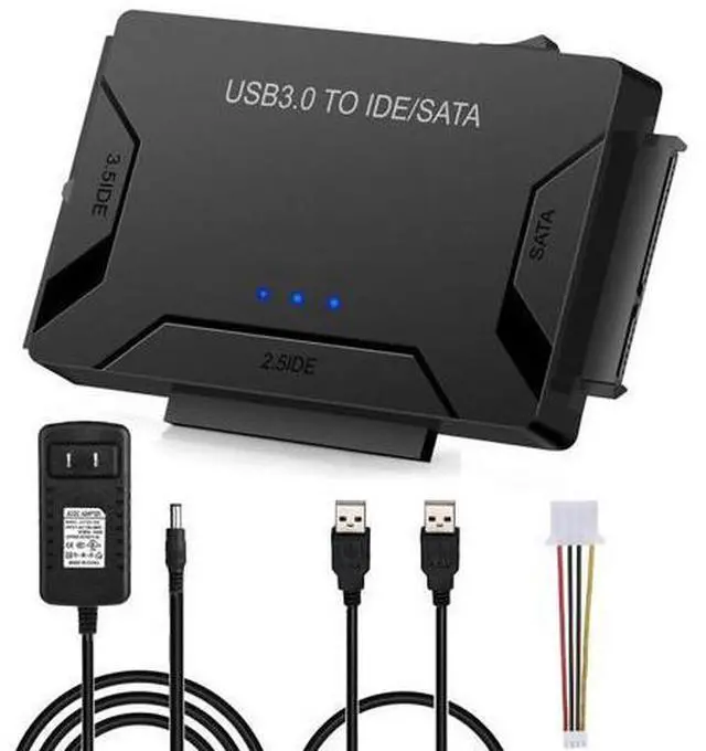 Main image of USB 3.0 to IDE and SATA Converter External Hard Drive Adapter Kit for Universal 2.5/3.5 HDD/SSD Hard Drive Disk, One Touch Backup Function, Included 12V/2A Power Adapter