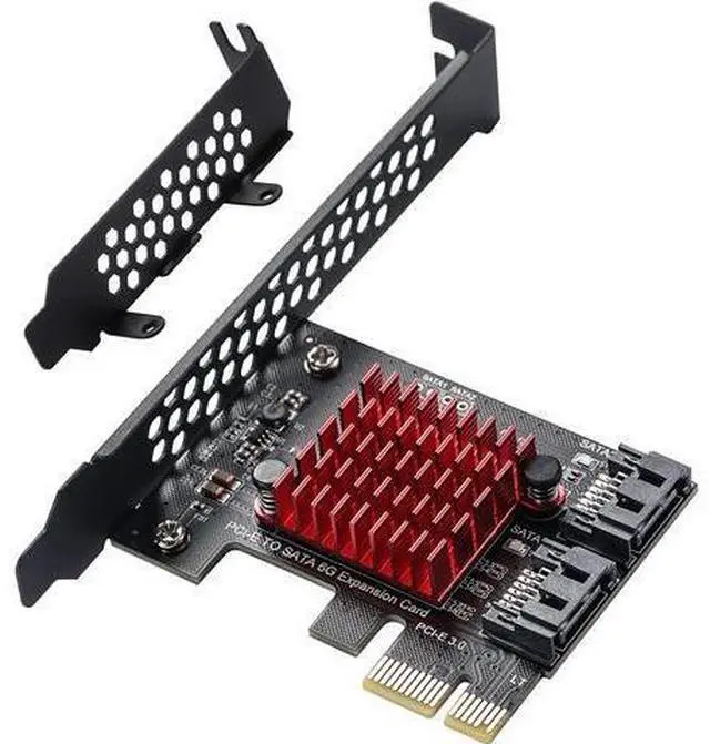 Main image of 2 SATA expansion card, PCI-E 3.0 GEN3 JMICRON + JMB582 chip, 6Gbit/s expansion adapter card with thin bracket