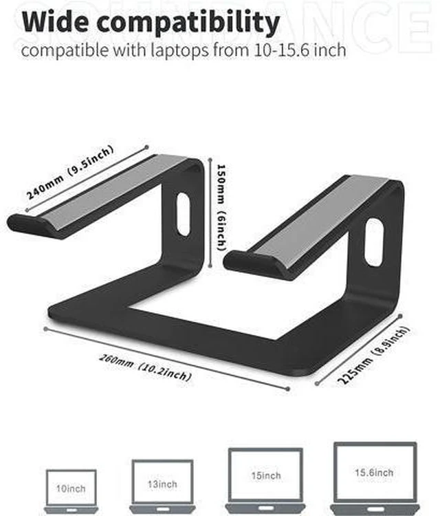 Alt view image 2 of 7 - Laptop Stand, Ergonomic Aluminum Laptop Mount Computer Stand for Desk, Detachable Laptop Riser Notebook Stand Compatible with MacBook Air Pro, Dell XPS, More 10-16" Laptops