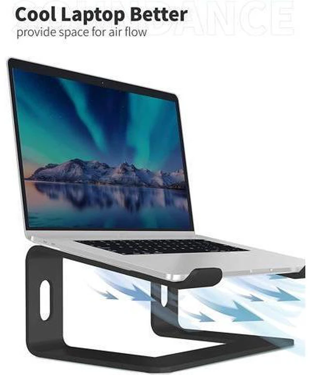 Alt view image 7 of 7 - Laptop Stand, Ergonomic Aluminum Laptop Mount Computer Stand for Desk, Detachable Laptop Riser Notebook Stand Compatible with MacBook Air Pro, Dell XPS, More 10-16" Laptops