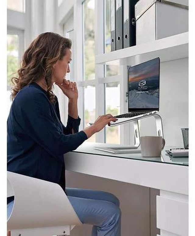 Alt view image 7 of 7 - Laptop Stand, Ergonomic Aluminum Laptop Mount Computer Stand for Desk, Detachable Laptop Riser Notebook Stand Compatible with MacBook Air Pro, Dell XPS, More 10-16" Laptops