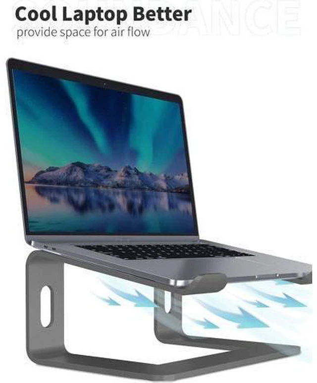 Alt view image 4 of 7 - Laptop Stand, Ergonomic Aluminum Laptop Mount Computer Stand for Desk, Detachable Laptop Riser Notebook Stand Compatible with MacBook Air Pro, Dell XPS, More 10-16" Laptops
