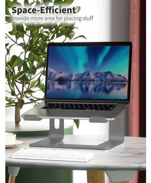 Alt view image 6 of 7 - Laptop Stand, Ergonomic Aluminum Laptop Mount Computer Stand for Desk, Detachable Laptop Riser Notebook Stand Compatible with MacBook Air Pro, Dell XPS, More 10-16" Laptops