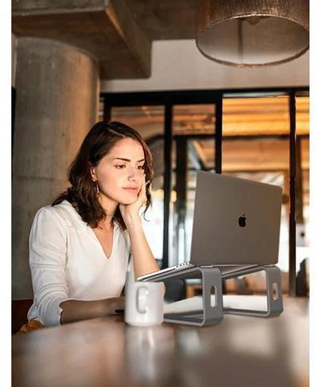 Alt view image 7 of 7 - Laptop Stand, Ergonomic Aluminum Laptop Mount Computer Stand for Desk, Detachable Laptop Riser Notebook Stand Compatible with MacBook Air Pro, Dell XPS, More 10-16" Laptops