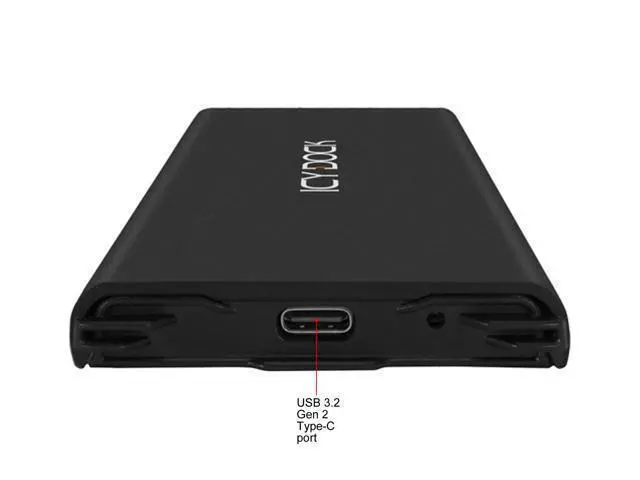 Alt view image 6 of 7 - ICY DOCK ICYNano MB861U31-1M2B Aluminum & Plastic M.2 Black 1 x M.2 PCIe NVMe SSD (2230/2242/2260/2280/22110) 1 x USB 3.2 Gen 2 Portable M.2 NVMe PCIe SSD to USB 3.2 Gen 2 (10Gbps) External Enclosure
