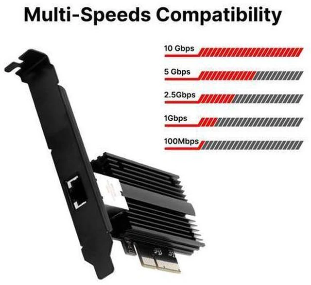 Alt view image 3 of 6 - Fenvi 10G Base-T PCI-e Network Card Marvell AQC113C, 10Gbps RJ45 Port NIC Card with Standard & Low-Profile Brackets, Support Windows10/11/Server