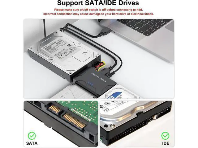 Alt view image 2 of 7 - Hard Drive Reader IDE SATA to USB 3.0 Adapter, USB + Type C External Hard Drive Data Ultra Recovery Converter Kit with Power for 2.5 3.5 HDD ssd Disk 5.25 Inch DVD/CD-ROM Optical Drive giyqxHw