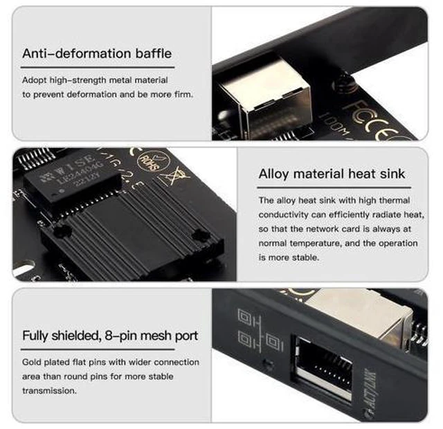 Alt view image 5 of 6 - 2.5GBase-T PCI Express Gigabit Network Card for Gaming, 2.5G/1G/100Mbps PCIe Ethernet Network Adapter RJ45 LAN Controller With Intel I226 for PC, Support Windows 10/11, Standard & Low-Profile Brackets