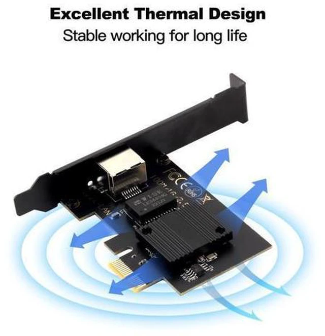 Alt view image 4 of 6 - 2.5GBase-T PCI Express Gigabit Network Card for Gaming, 2.5G/1G/100Mbps PCIe Ethernet Network Adapter RJ45 LAN Controller With Intel I226 for PC, Support Windows 10/11, Standard & Low-Profile Brackets
