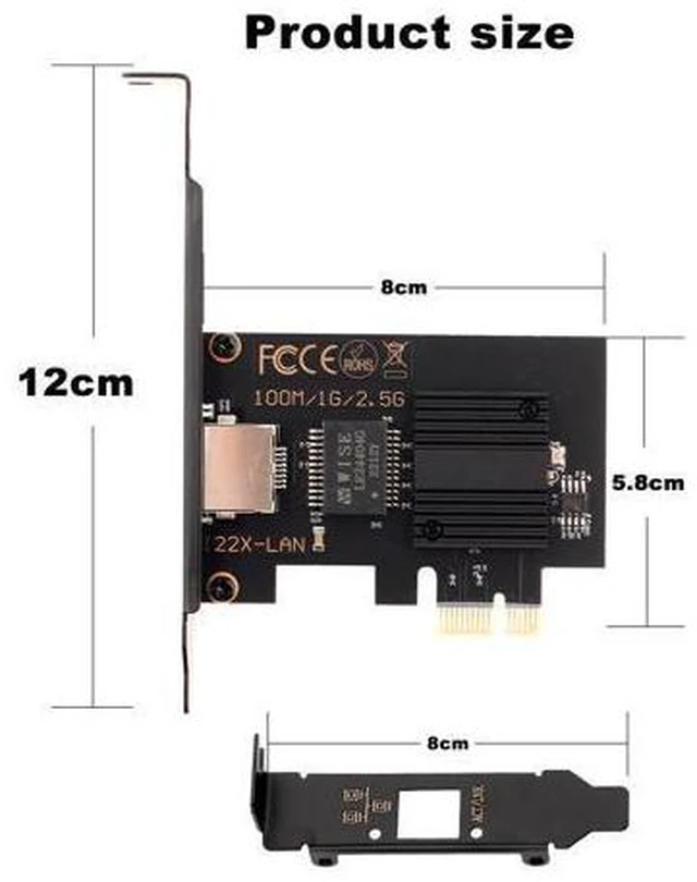 Alt view image 6 of 6 - 2.5GBase-T PCI Express Gigabit Network Card for Gaming, 2.5G/1G/100Mbps PCIe Ethernet Network Adapter RJ45 LAN Controller With Intel I226 for PC, Support Windows 10/11, Standard & Low-Profile Brackets