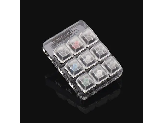 Alt view image 4 of 7 - Transparent Keycaps Testing Tool Cherry 9 MX Switches Keyboard Tester Kit Clear Keycaps Sampler PCB Mechanical Keyboard