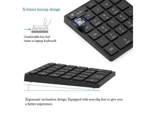Alt view image 2 of 6 - Multifunctional 28-key Numeric Keypad 28 Keys Rechargeable Bluetooth Wireless Numeric Keyboard