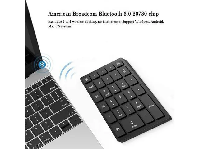 Alt view image 5 of 6 - Multifunctional 28-key Numeric Keypad 28 Keys Rechargeable Bluetooth Wireless Numeric Keyboard