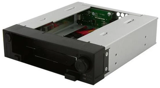 Alt view image 4 of 7 - Icy Dock MB971SP-B | 5.25 Inch Hot Swap Drive Caddy / Docking for 2.5 Inch & 3.5 Inch SATA Hard Drive/SSD | DuoSwap