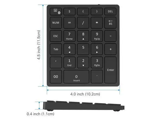 Alt view image 6 of 6 - Multifunctional 28-key Numeric Keypad 28 Keys Rechargeable Bluetooth Wireless Numeric Keyboard