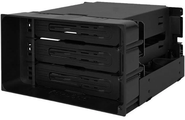 Main image of ICY DOCK flexiDOCK MB830SP-B Tray-less 3 Bay Removable 3.5-inch SATA/SAS Hard Drive Docking Enclosure in 2 x 5.25-inch Optical Bay (w/ Cables)