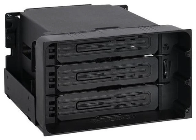 Alt view image 3 of 7 - ICY DOCK flexiDOCK MB830SP-B Tray-less 3 Bay Removable 3.5-inch SATA/SAS Hard Drive Docking Enclosure in 2 x 5.25-inch Optical Bay (w/ Cables)