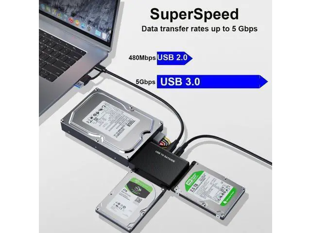 Alt view image 4 of 7 - AUBEAMTO Hard Drive Reader USB3.0 to SATA IDE Adapter, IDE SATA to USB + Type C External Hard Drive Adapter Data Recovery Converter Kit for Universal 2.5 3.5 HDD SSD Hard Drive Disk