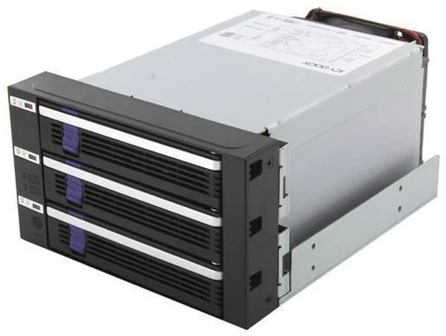 Alt view image 2 of 7 - ICY DOCK MB153SP-B | 3 x 2.5"/3.5" SATA/SAS Hard Drive Backplane Cage in 2X External 5.25" Bay | FatCage
