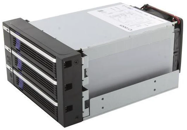 Alt view image 3 of 7 - ICY DOCK MB153SP-B | 3 x 2.5"/3.5" SATA/SAS Hard Drive Backplane Cage in 2X External 5.25" Bay | FatCage