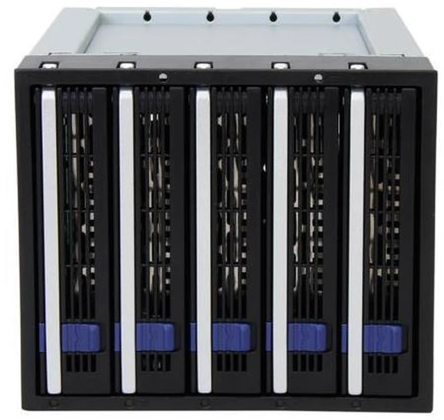 Alt view image 2 of 7 - Icy Dock MB155SP-B | 5x3.5" in 3x5.25" Hot Swap SATA HDD Cage | FatCage