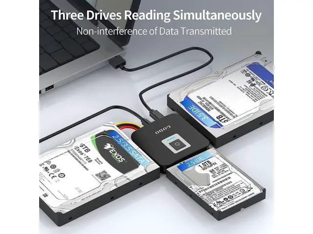 Alt view image 3 of 6 - SATA/IDE to USB 3.0 Adapter, IDE Hard Drive Adapter Kit, SATA Cable Converter for 2.5/3.5 inch IDE and SATA HDD/SSD, 5.25" CD-ROM/DVD-ROM, Include 12V/2A Power Adapter