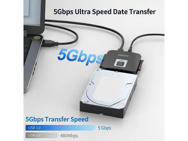 Alt view image 4 of 6 - SATA/IDE to USB 3.0 Adapter, IDE Hard Drive Adapter Kit, SATA Cable Converter for 2.5/3.5 inch IDE and SATA HDD/SSD, 5.25" CD-ROM/DVD-ROM, Include 12V/2A Power Adapter