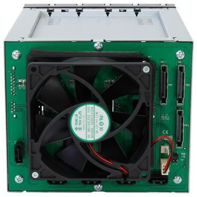 Alt view image 4 of 7 - Icy Dock MB155SP-B | 5x3.5" in 3x5.25" Hot Swap SATA HDD Cage | FatCage