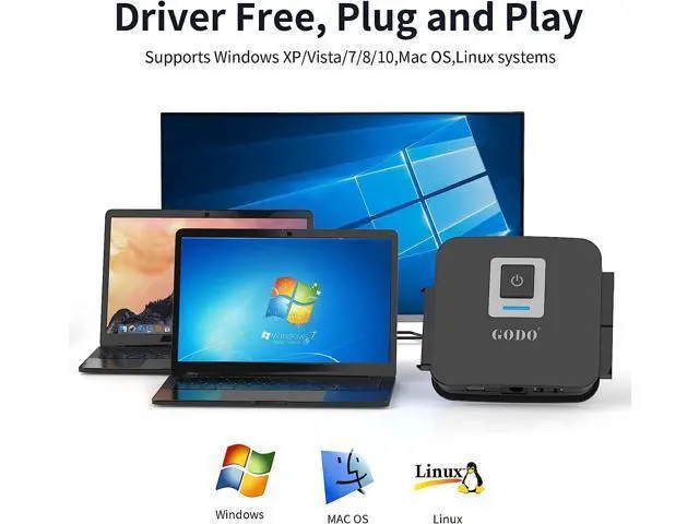 Alt view image 6 of 6 - SATA/IDE to USB 3.0 Adapter, IDE Hard Drive Adapter Kit, SATA Cable Converter for 2.5/3.5 inch IDE and SATA HDD/SSD, 5.25" CD-ROM/DVD-ROM, Include 12V/2A Power Adapter