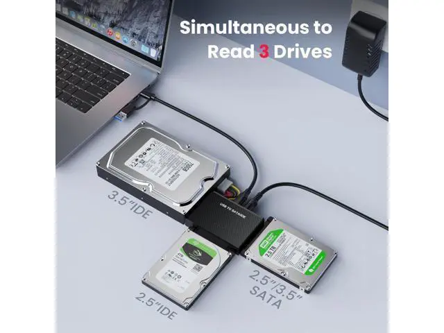 Alt view image 4 of 7 - USB C & USB 3.0 to SATA IDE Adapter External Hard Drive Connector Converter for Universal 2.5 3.5" HDD SSD Hard Drive Disk Optical Drive, SATA/IDE to USB 3.0 USB C Hard Drive Adapter